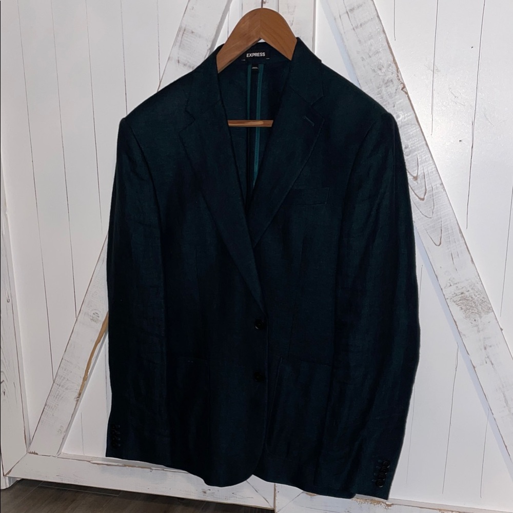 Express Men's linen emerald green blazer